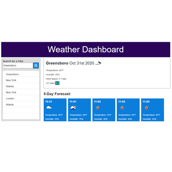 picture of a computer screen with weather information
